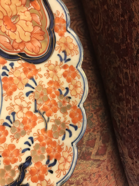 古玩陶瓷青花加彩描金盤拍賣，當前價格6800元