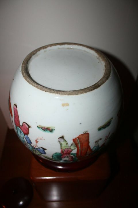 古玩陶瓷粉彩五子登科冠帶流傳紋西瓜罐拍賣，當前價格12600元