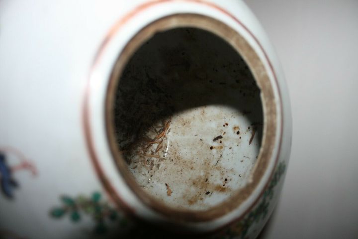 古玩陶瓷粉彩五子登科冠帶流傳紋西瓜罐拍賣，當前價格12600元