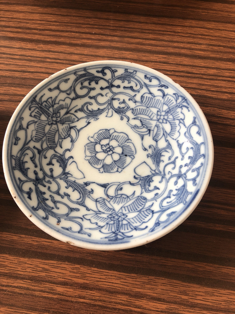 古玩陶瓷青花纏枝花卉紋盤拍賣，當前價格6800元