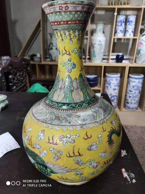 古玩陶瓷龍紋賞瓶拍賣，當(dāng)前價(jià)格12800元