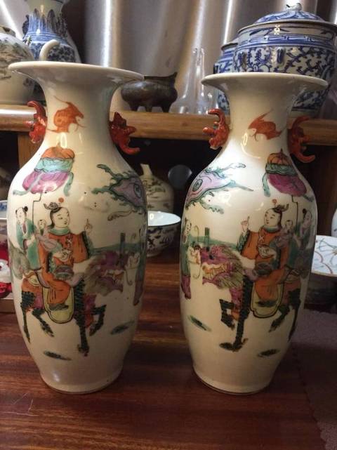 古玩陶瓷麒麟送子瓶拍賣，當前價格16800元