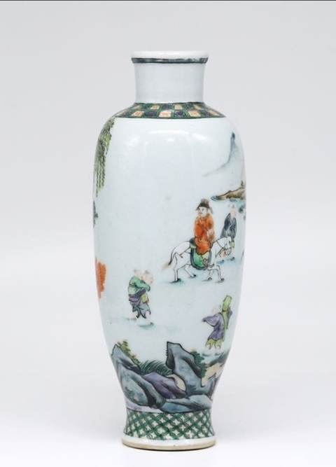 古玩陶瓷五彩人物紋觀音瓶拍賣，當前價格10900元