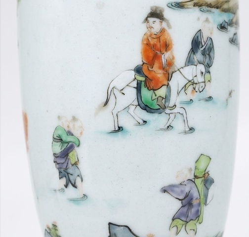 古玩陶瓷五彩人物紋觀音瓶拍賣，當前價格10900元