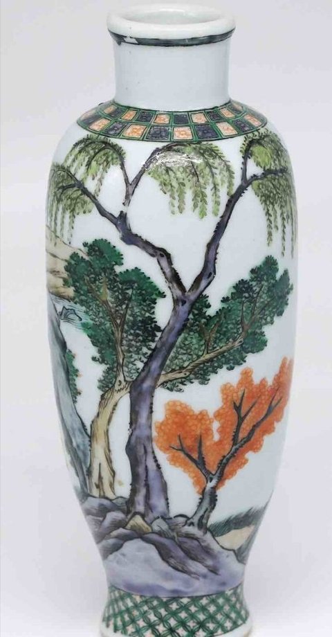 古玩陶瓷五彩人物紋觀音瓶拍賣，當前價格10900元