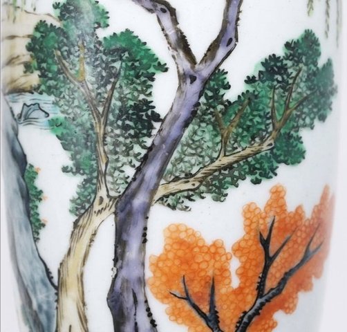 古玩陶瓷五彩人物紋觀音瓶拍賣，當前價格10900元