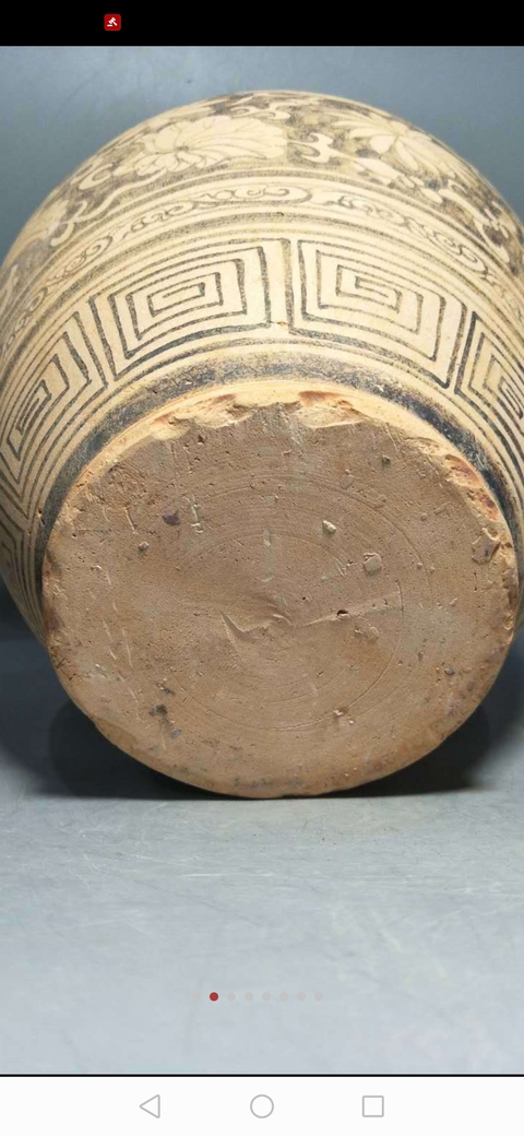 古玩陶瓷白釉畫(huà)花罐拍賣(mài)，當(dāng)前價(jià)格11800元