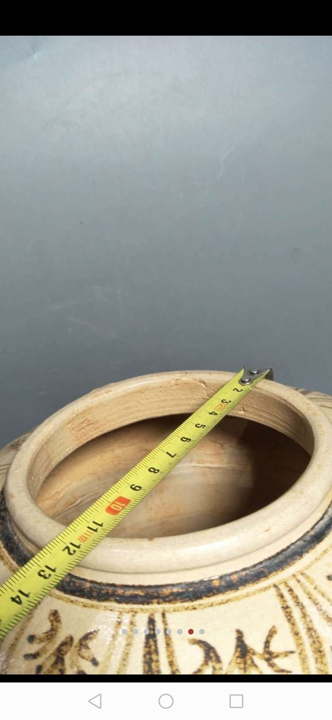 古玩陶瓷白釉畫(huà)花罐拍賣(mài)，當(dāng)前價(jià)格11800元