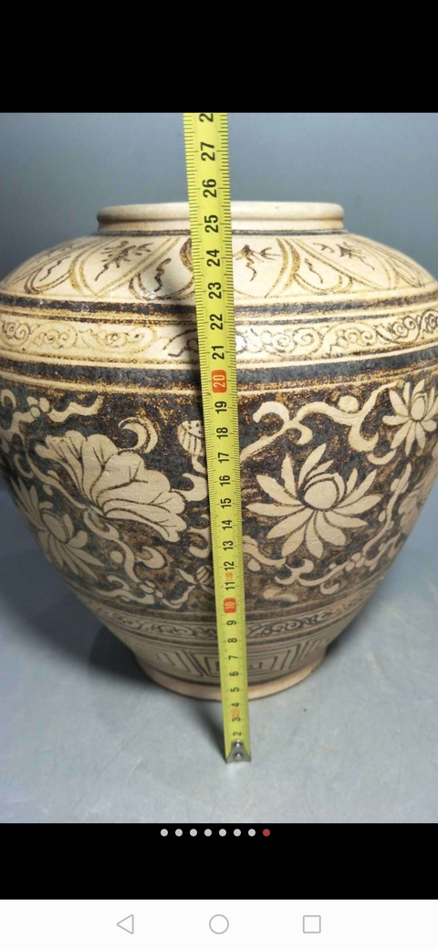 古玩陶瓷白釉畫(huà)花罐拍賣(mài)，當(dāng)前價(jià)格11800元