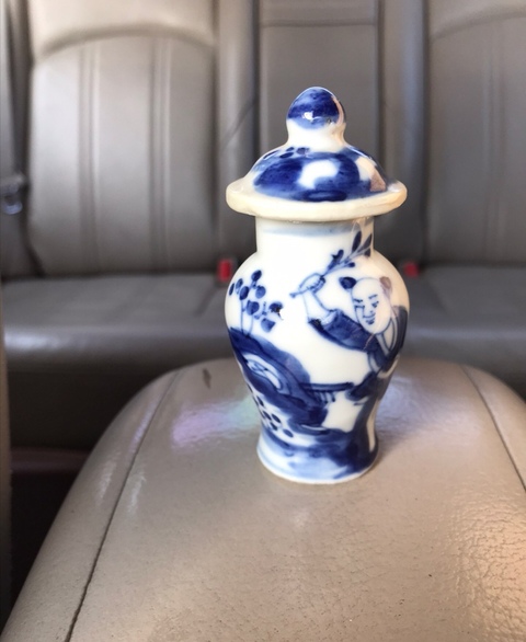 古玩陶瓷青花蓋罐拍賣(mài)，當(dāng)前價(jià)格14500元