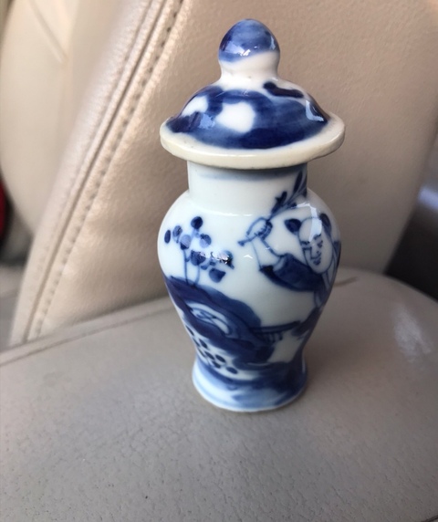 古玩陶瓷青花蓋罐拍賣(mài)，當(dāng)前價(jià)格14500元