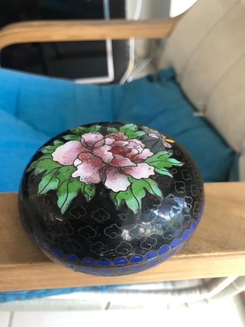 古玩陶瓷景泰藍粉盒拍賣，當前價格12800元