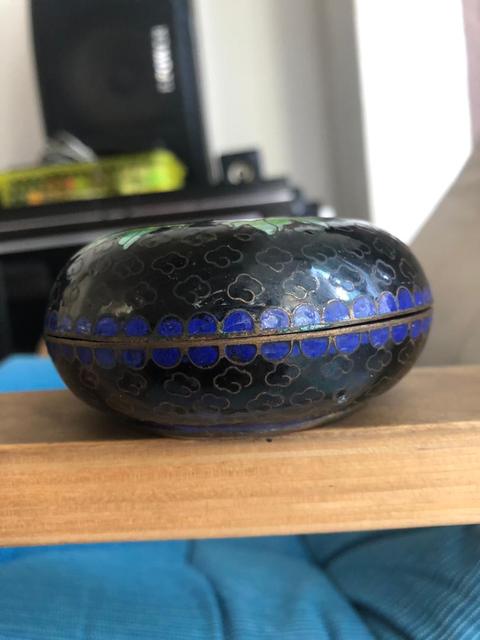 古玩陶瓷景泰藍粉盒拍賣，當前價格12800元