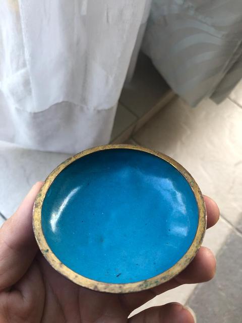 古玩陶瓷景泰藍粉盒拍賣，當前價格12800元