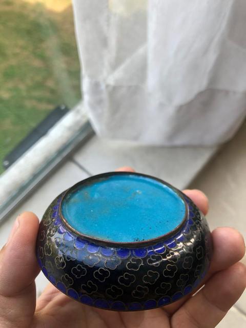 古玩陶瓷景泰藍粉盒拍賣，當前價格12800元