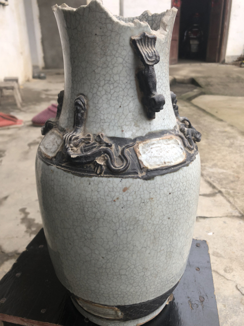 古玩陶瓷哥釉鐵泥瓶拍賣，當前價格9800元