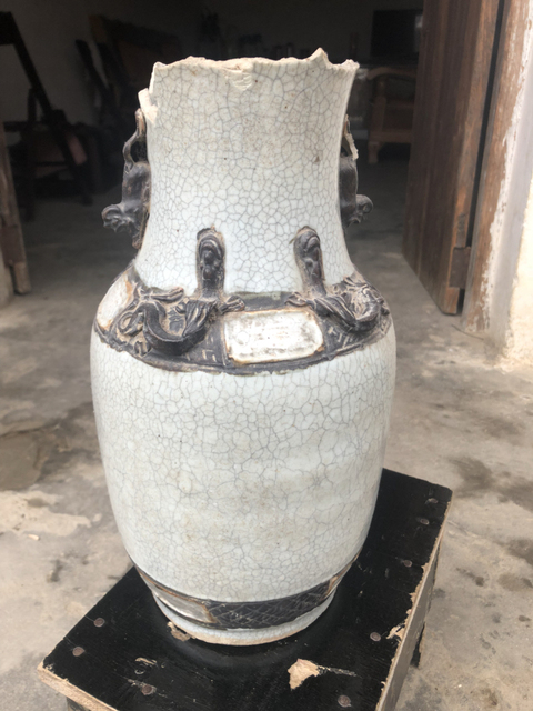 古玩陶瓷哥釉鐵泥瓶拍賣，當前價格9800元