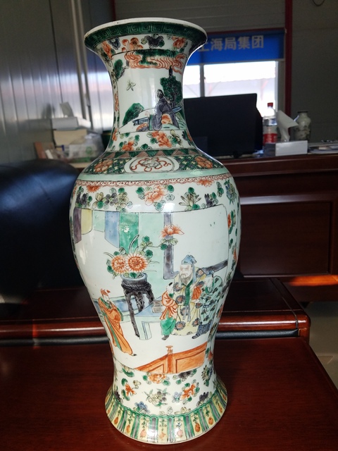 古玩陶瓷五彩觀音瓶拍賣，當前價格8800元