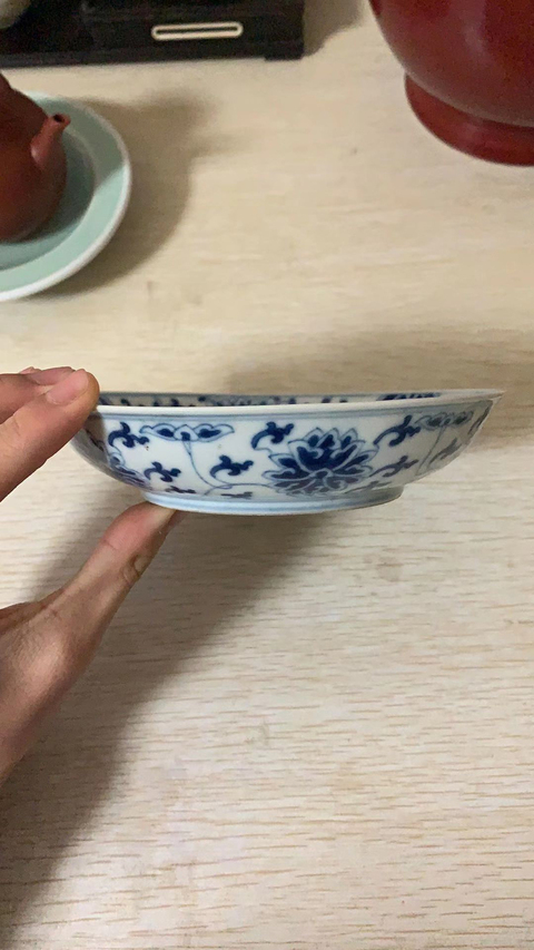 古玩陶瓷青花纏枝蓮紋盤拍賣，當前價格11500元