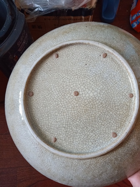 古玩陶瓷哥釉五彩刀馬人物戰(zhàn)將紋七星盤拍賣，當(dāng)前價(jià)格5238元