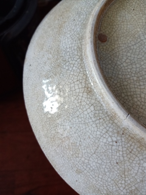 古玩陶瓷哥釉五彩刀馬人物戰(zhàn)將紋七星盤拍賣，當(dāng)前價(jià)格5238元