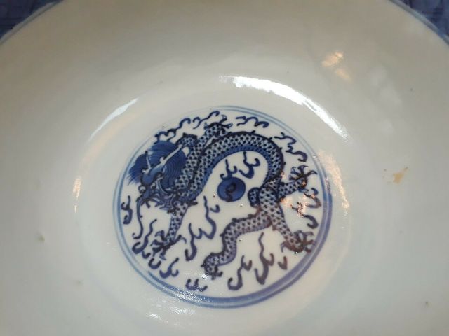 古玩陶瓷青花雙龍戲珠紋碗拍賣，當(dāng)前價(jià)格8100元