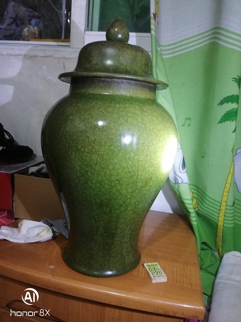古玩陶瓷綠釉將軍罐拍賣，當(dāng)前價(jià)格5980元