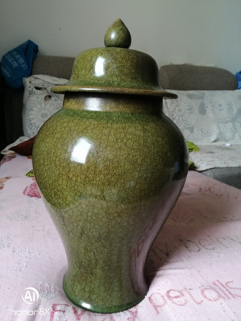 古玩陶瓷綠釉將軍罐拍賣，當(dāng)前價(jià)格5980元