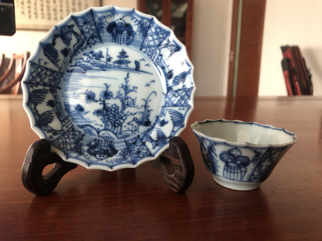 古玩陶瓷青花杯碟拍賣，當(dāng)前價(jià)格8680元