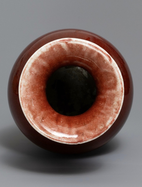 古玩陶瓷紅釉觀音瓶拍賣，當前價格12800元