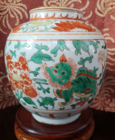 古玩陶瓷紅綠彩罐拍賣，當前價格10980元