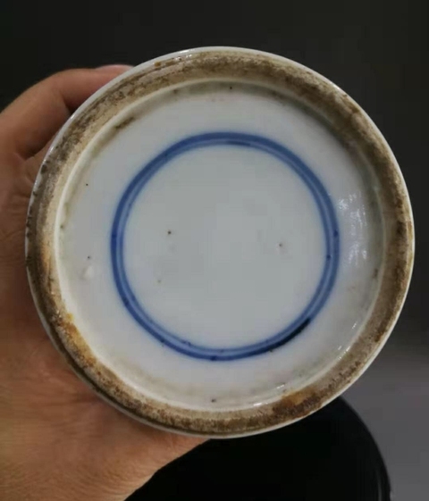 古玩陶瓷清代青花冰梅將軍罐拍賣，當前價格888元