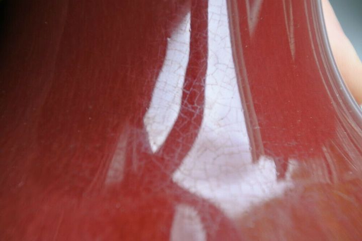 古玩陶瓷紅釉天球瓶拍賣，當前價格12800元