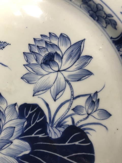 古玩陶瓷清雍正青花蓮花紋盤拍賣，當前價格12990元