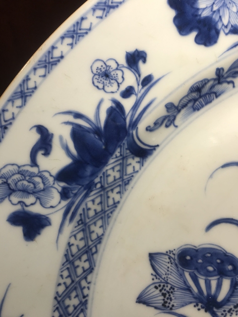 古玩陶瓷清雍正青花蓮花紋盤拍賣，當前價格12990元