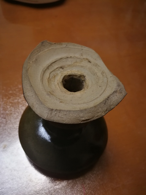 古玩陶瓷明清茶葉末釉燈臺殘件拍賣，當前價格3100元