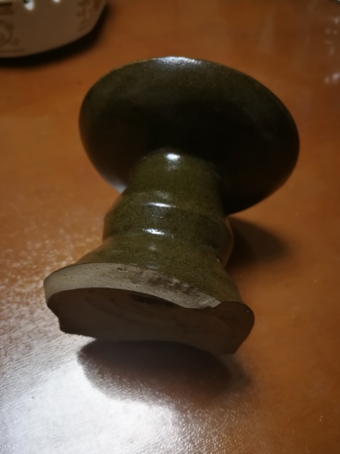 古玩陶瓷明清茶葉末釉燈臺殘件拍賣，當前價格3100元