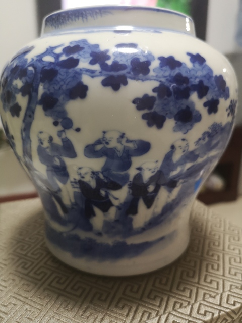 古玩陶瓷清光緒 ?青花嬰戲圖罐拍賣，當前價格11800元