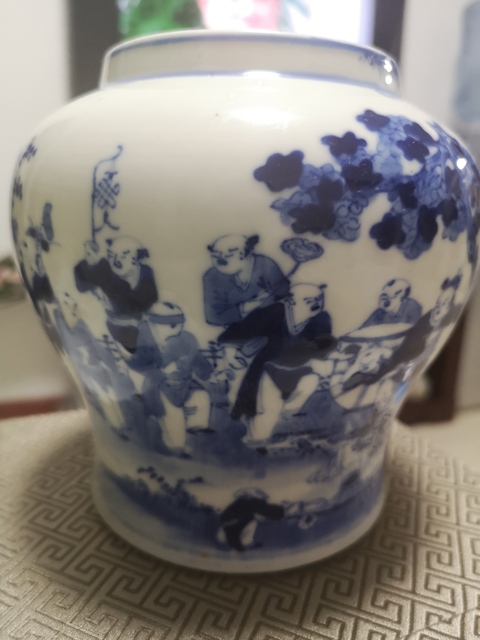 古玩陶瓷清光緒 ?青花嬰戲圖罐拍賣，當前價格11800元