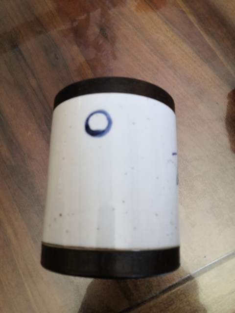 古玩陶瓷青花鐵銹花童子梅花鹿紋筆筒拍賣，當前價格8000元