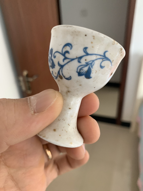 古玩陶瓷高足杯拍賣，當前價格7000元