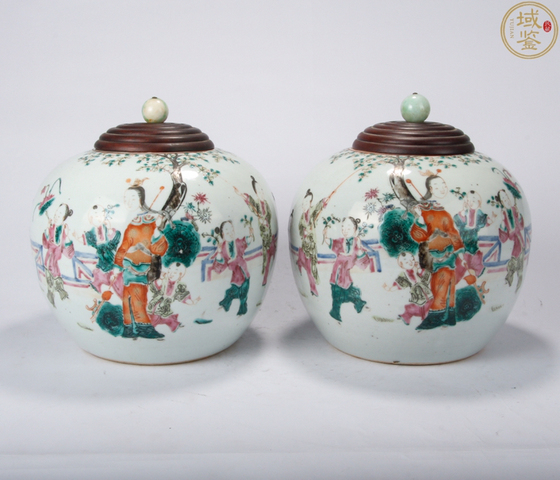 古玩陶瓷粉彩人物故事紋西瓜罐拍賣，當前價格7000元