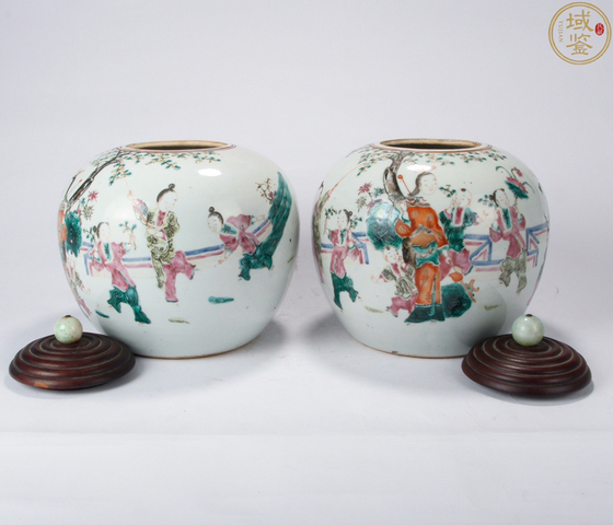 古玩陶瓷粉彩人物故事紋西瓜罐拍賣，當前價格7000元