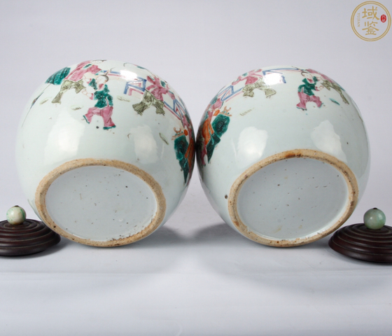 古玩陶瓷粉彩人物故事紋西瓜罐拍賣，當前價格7000元