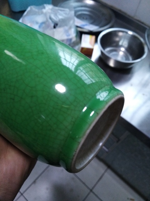 古玩陶瓷綠哥釉棒槌瓶拍賣，當前價格10000元