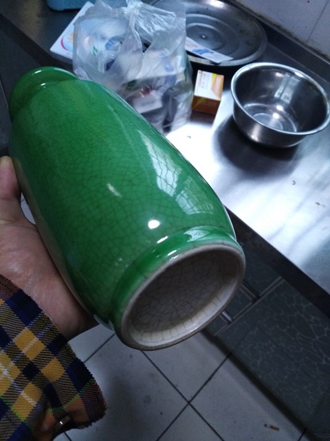 古玩陶瓷綠哥釉棒槌瓶拍賣，當前價格10000元