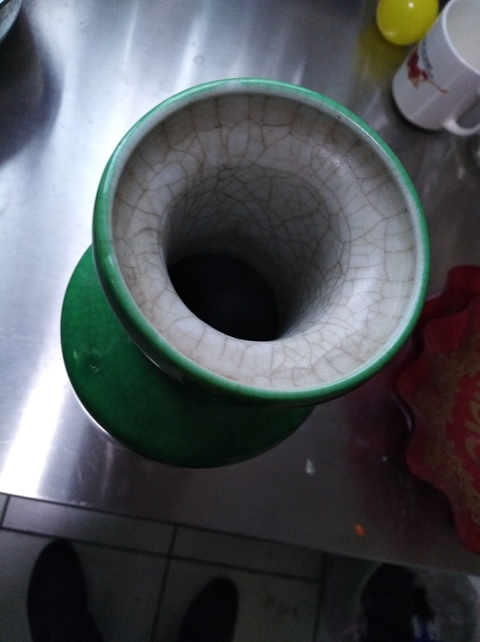 古玩陶瓷綠哥釉棒槌瓶拍賣，當前價格10000元