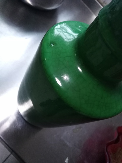 古玩陶瓷綠哥釉棒槌瓶拍賣，當前價格10000元