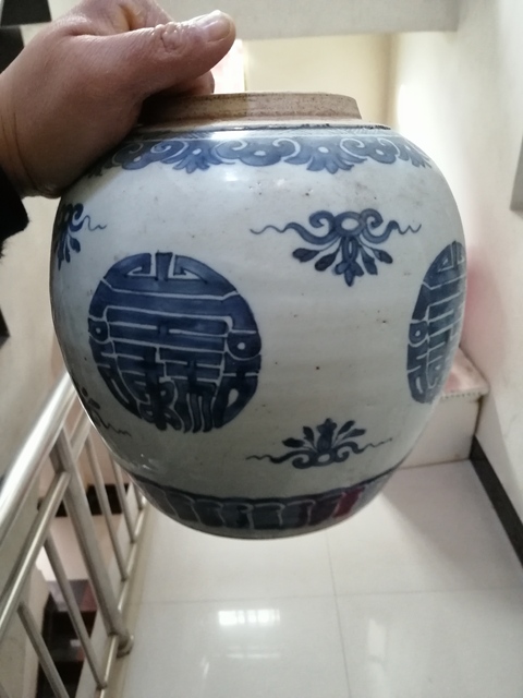 古玩陶瓷青花團壽紋罐拍賣，當前價格7000元