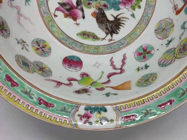 古玩陶瓷粉彩盆拍賣，當(dāng)前價(jià)格7000元